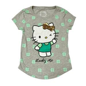 Hello Kitty Lucky Me Shamrock Graphic Tee Size 6